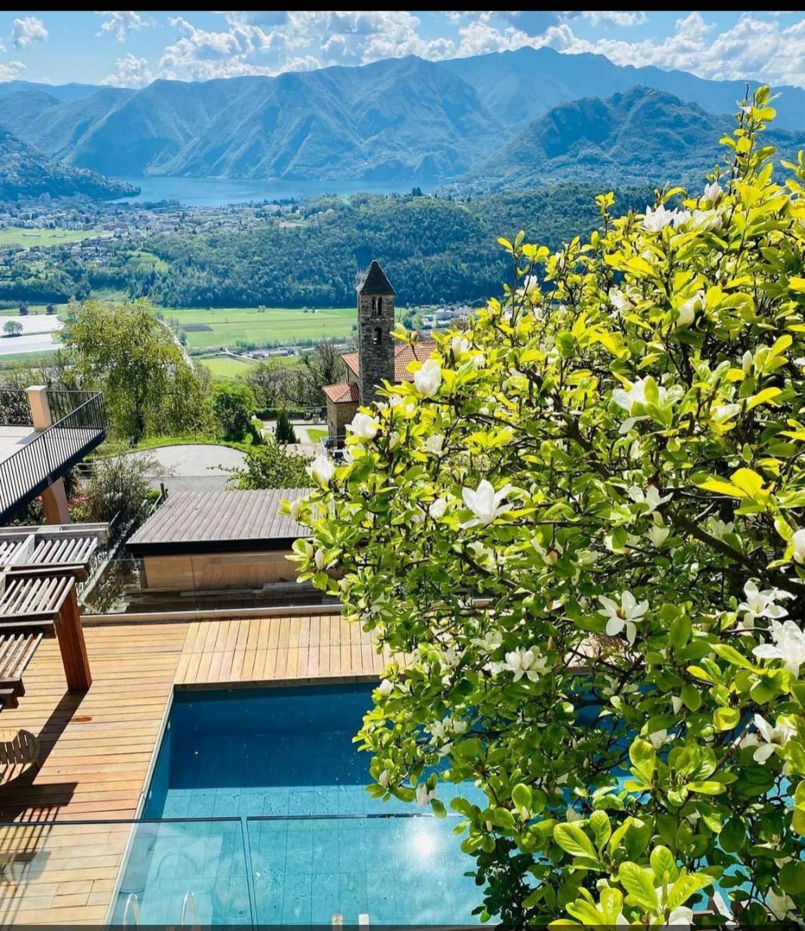Family Suite With Garden And Amaizing View To Lugano Cademario Εξωτερικό φωτογραφία